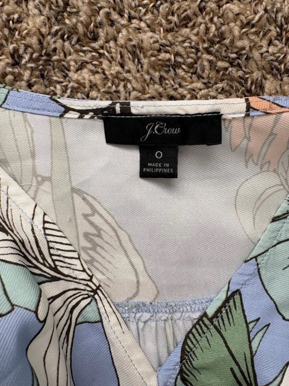 J.Crew Blue Tropical Floral Maxi Dress Size 0 Sleeveless Vacation Dress